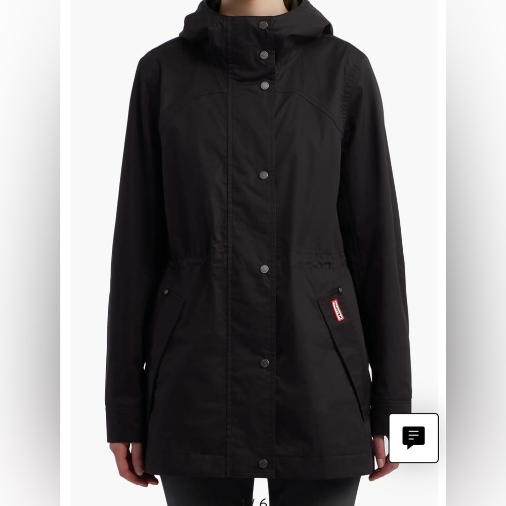 Hunter Adela Classic Waterproof Rain Jacket in Black - NWOT Size Small